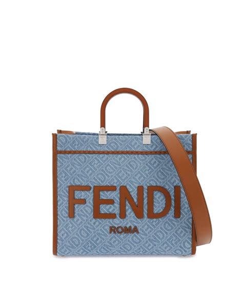 fendi blue denim dress|fendi denim tote.